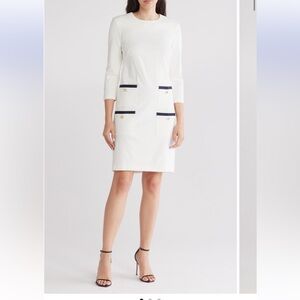 Eliza J Jewel Neck Shift Dress white size‎ 12 NWT